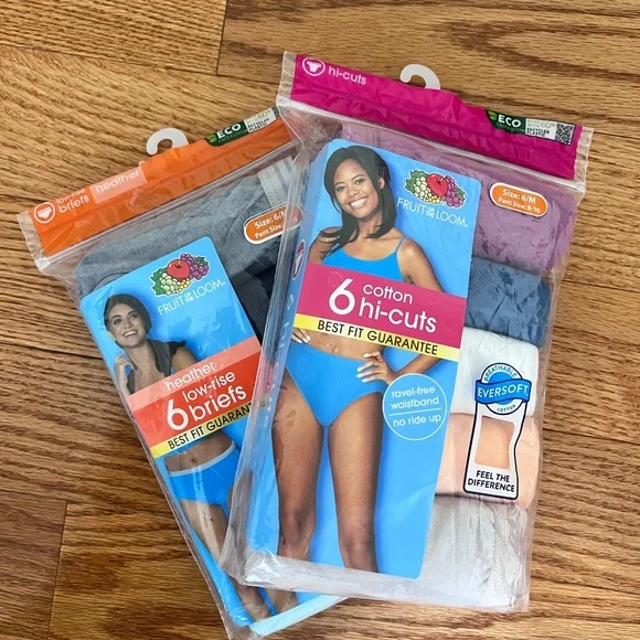 Fruit of the Loom Cotton Briefs and Hi-Cuts Set of 2 packages - Picture 1 of 7